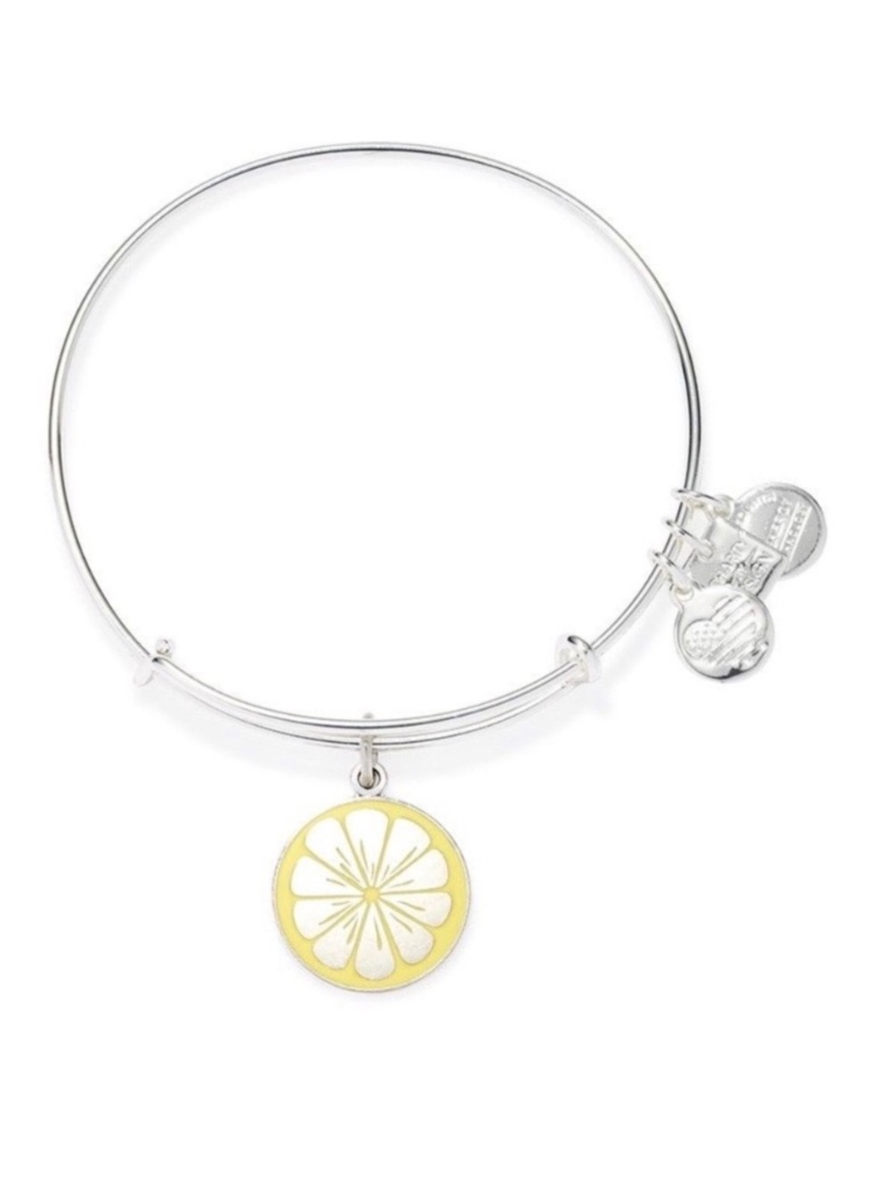 Alex and Ani Zest For Life Charm  Bangle Bracelet - Silver & Yellow